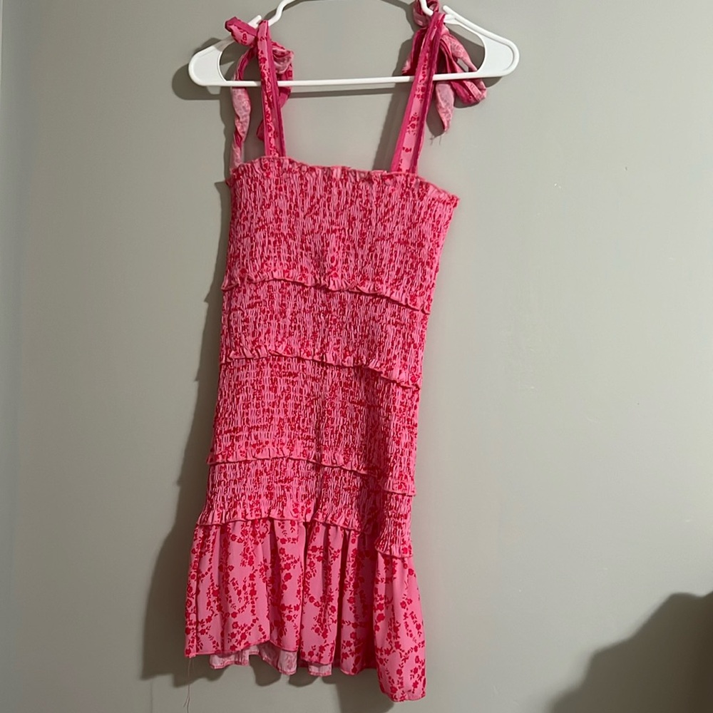 Pink Floral Mini Dress